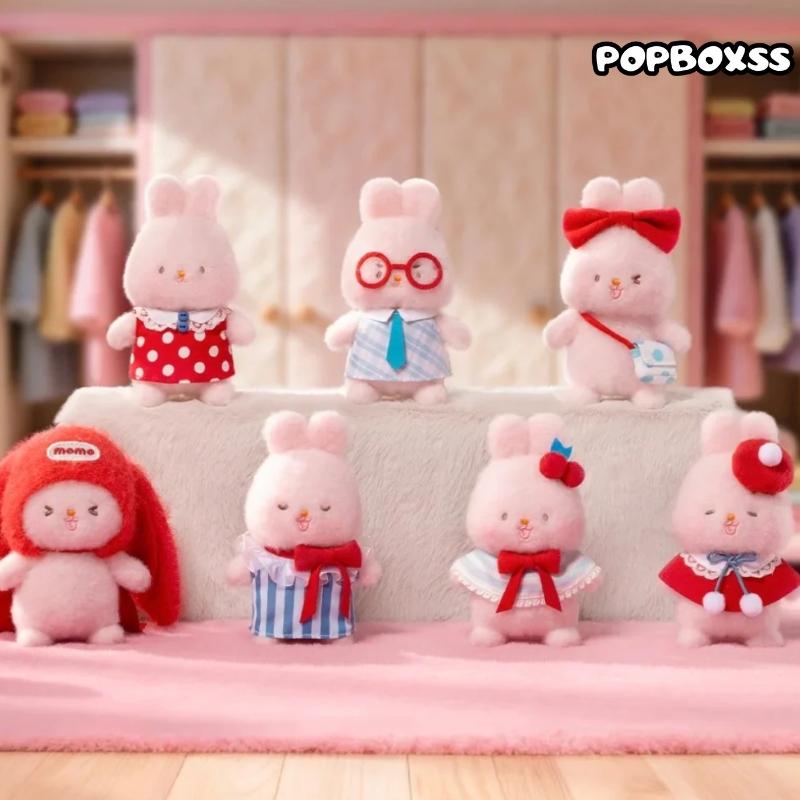 MOMO BUNNY Energetic Wardrobe Series Plush Pendant Blind Box - POPBOXSS