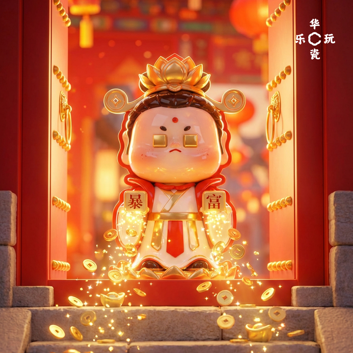 Heycera God of Wealth Furnace figurines - POPBOXSS