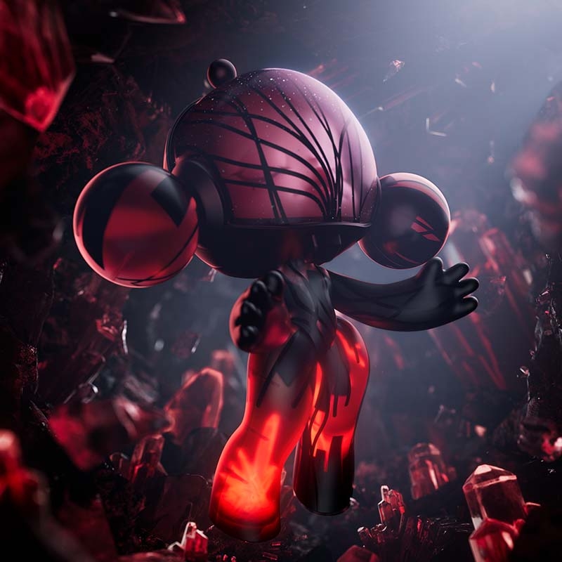 MEGA α SKULLPANDA 1000%  400% Red Crystal - POPBOXSS