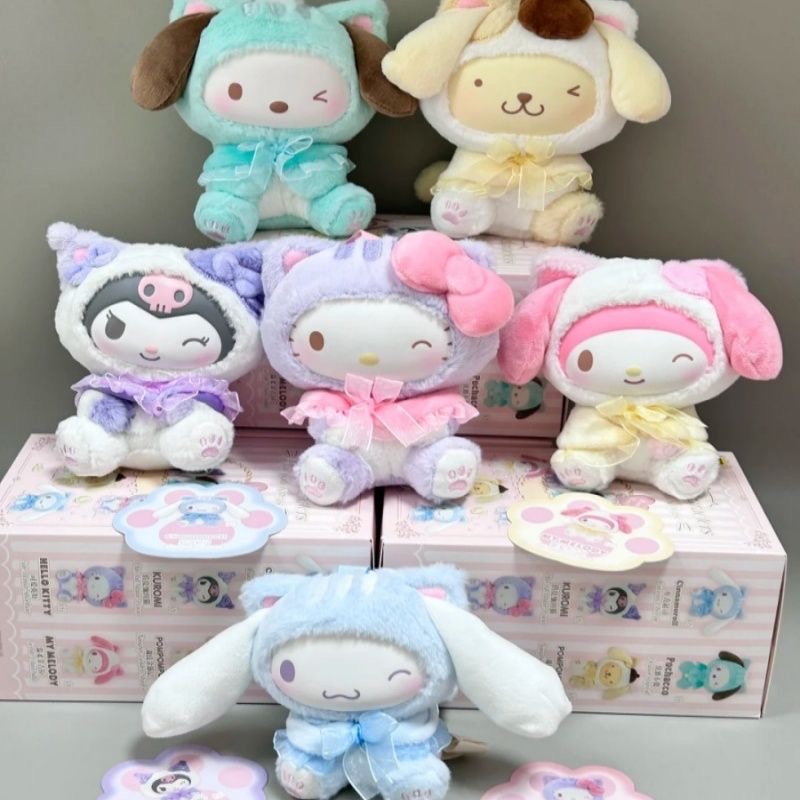 SANRI0 Characters Play With Kittens Series Plush Dolls, Blind Box - POPBOXSS