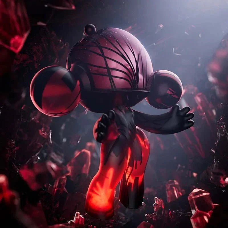 MEGA α SKULLPANDA  400% Red Crystal - POPBOXSS