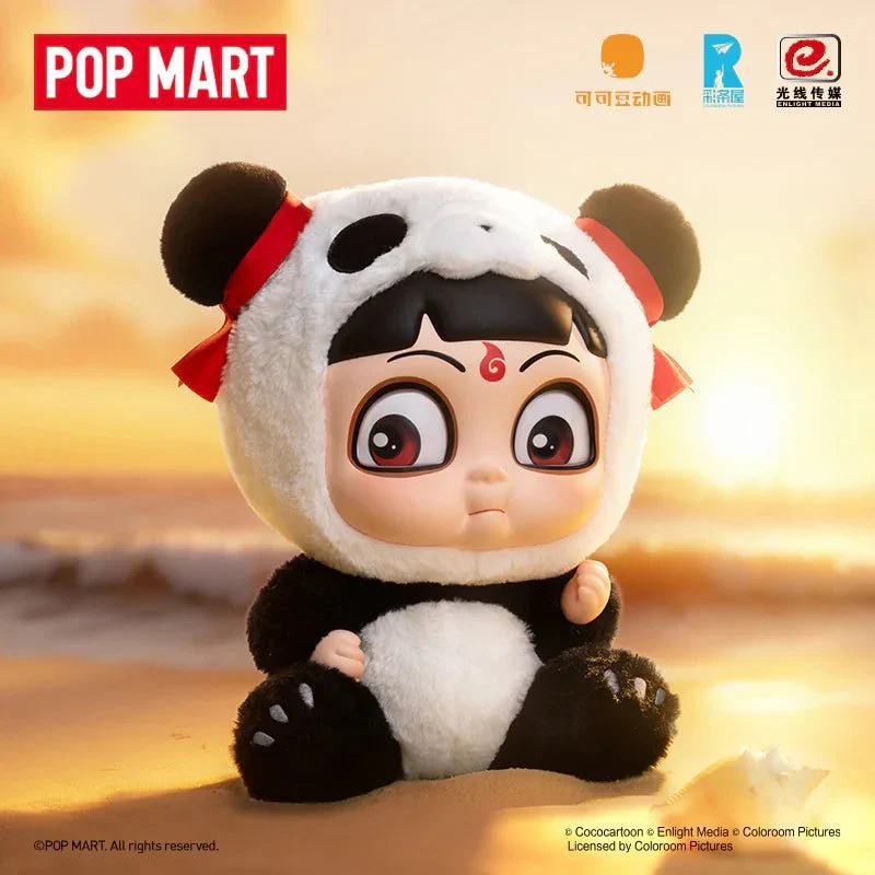 Pop Mart Nezha: The Devil Child Hugging Series PVC Face Plush Panda Nezha - POPBOXSS