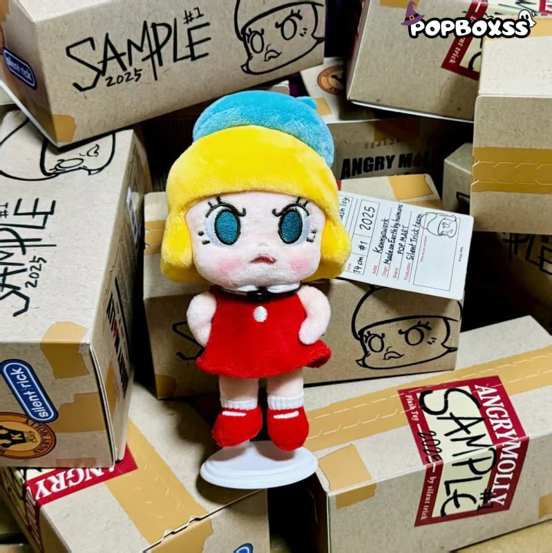 POPMART Angry MOLLY 2025 PTS Exhibition limited edition vinyl plush pendant - POPBOXSS