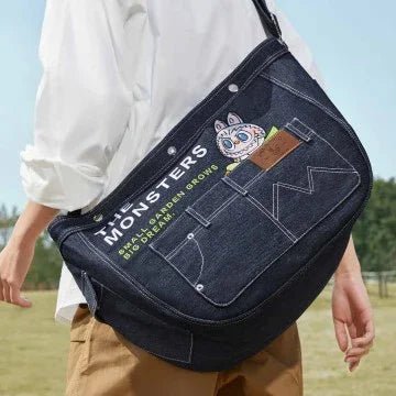THE MONSTERS FALL IN WILDSERlES-Denim Messenger Bag - POPBOXSS
