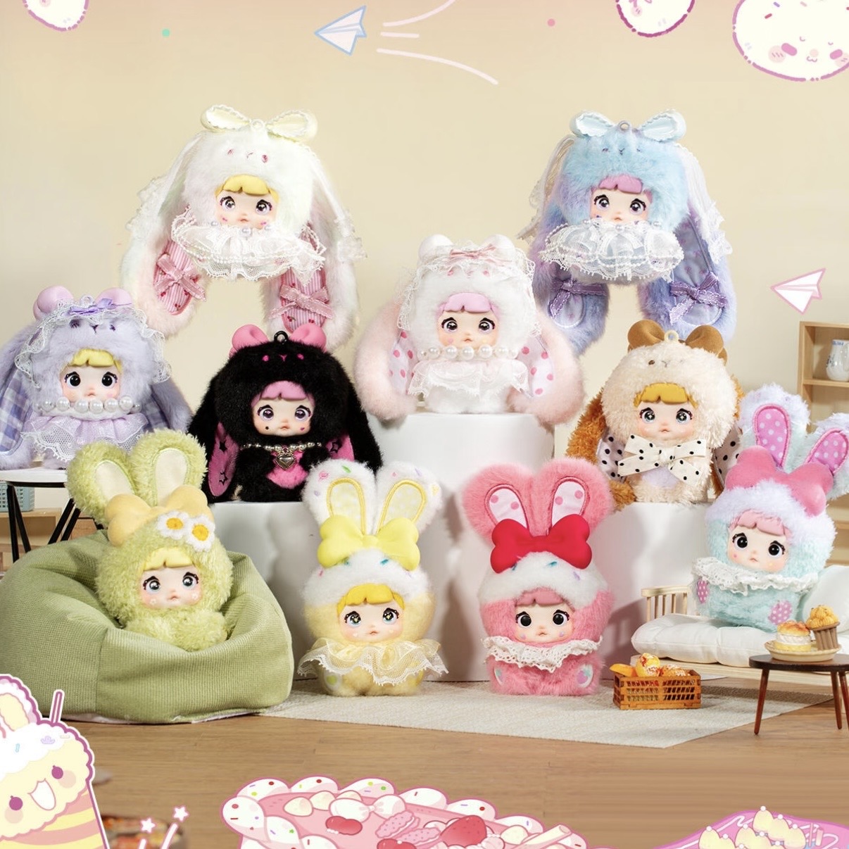 【US 3-5 Arrival】Nommi Sweetheart Bunny Blind Box Mibao Series 2 Plush Toy Keychain - POPBOXSS