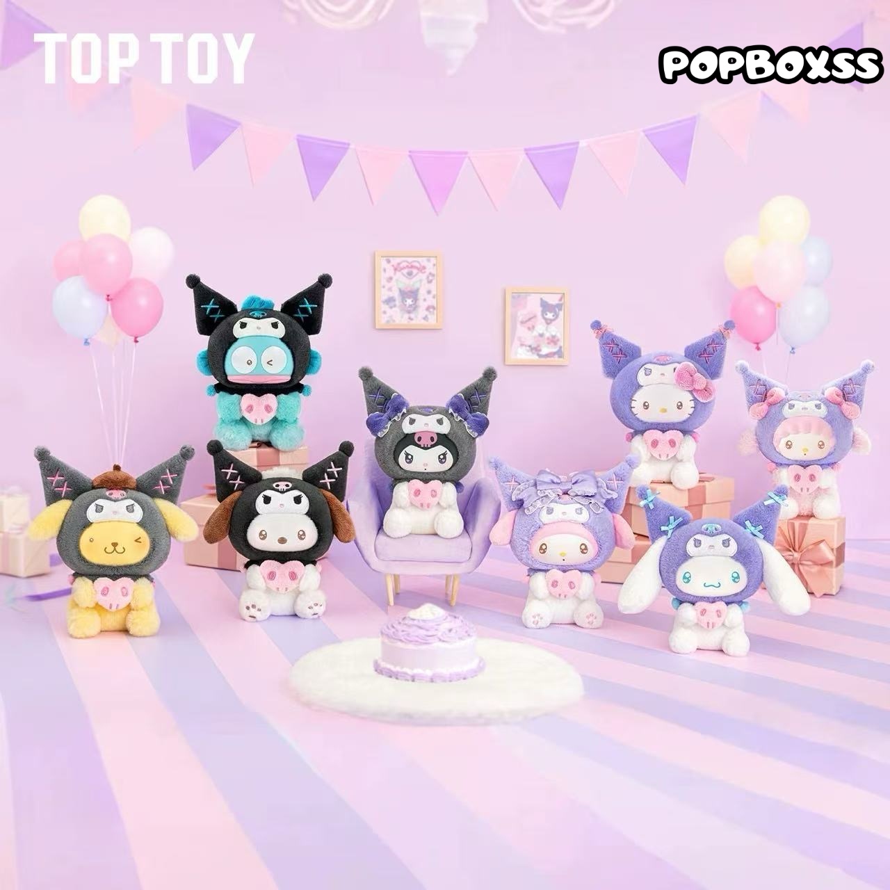 SRO Kuromi Party Series Plush Pendant Dolls, Blind Box - POPBOXSS