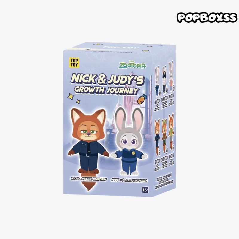TOP TOY ZOOTOPIA NICK & JUDY'S Growth Journey Series Plush Blind Box - POPBOXSS