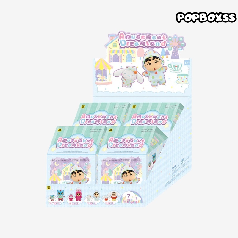 TOP TOY Cinnamoroll X CRAYON SHINCHAN Amusement Dreamland Series Viny and Plush Combo Keychain Blind Box - POPBOXSS