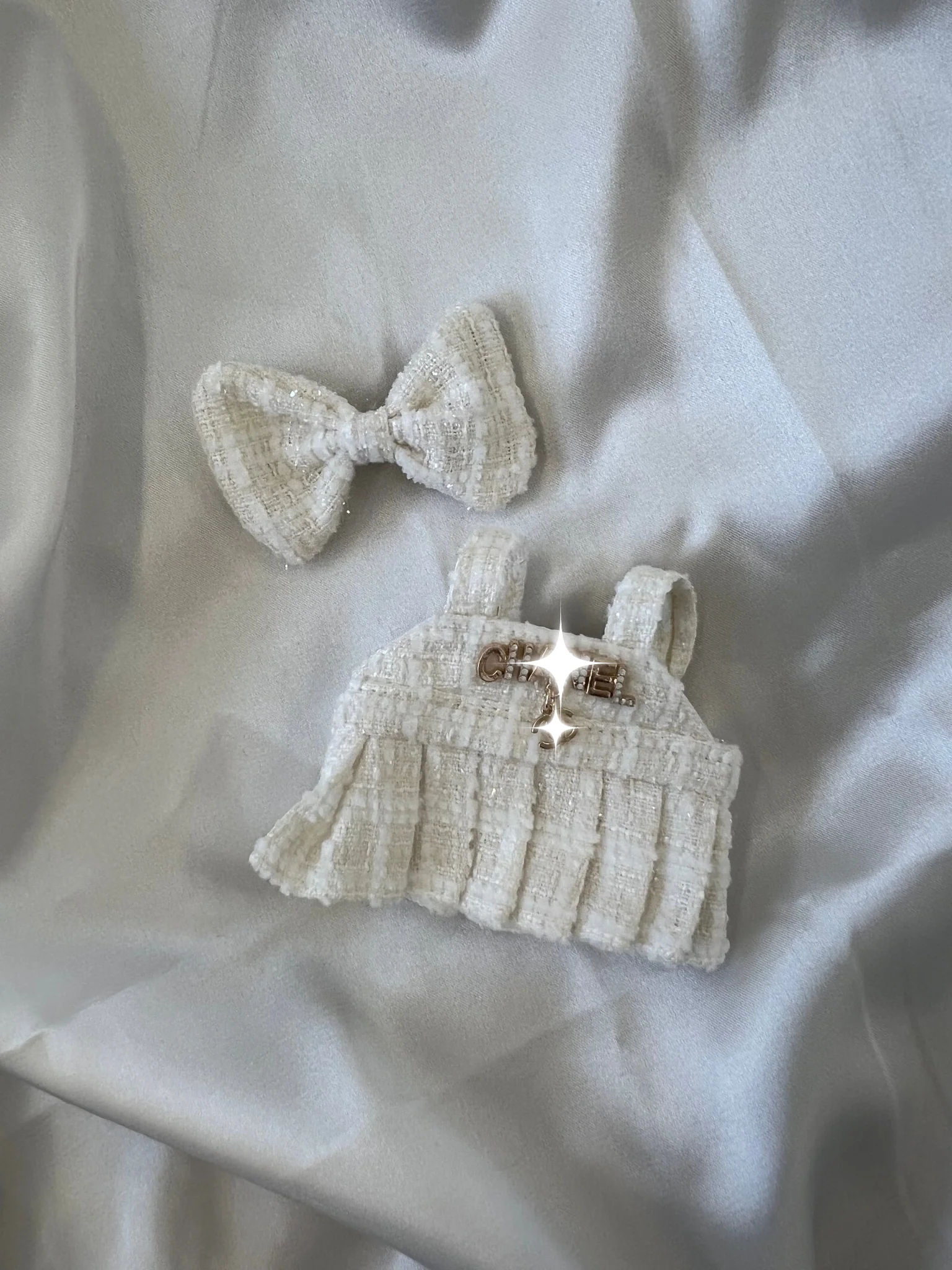 Labubu Ivory Tweed Dress Set - POPBOXSS