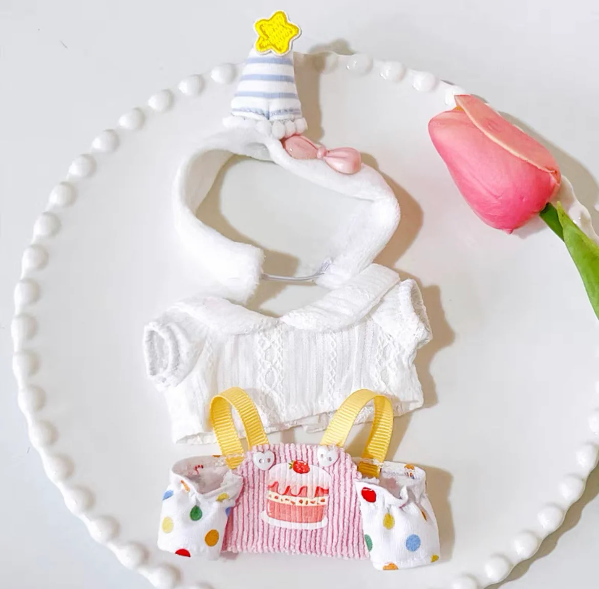 labubu baby clothes 10cm17cm sitting party first generation second generation labubu clothes suit butter cookies(No Dolls) - POPBOXSS