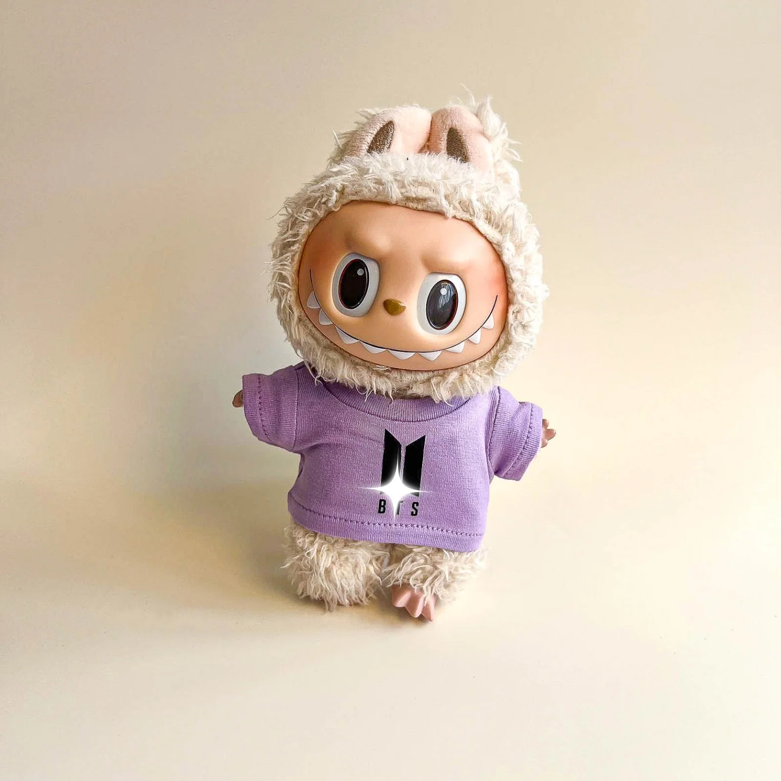 Labubu Bullet Proof Idol Tee Outfit (Black Logo) — With Mini Fan Lightstick (2 Items) - POPBOXSS