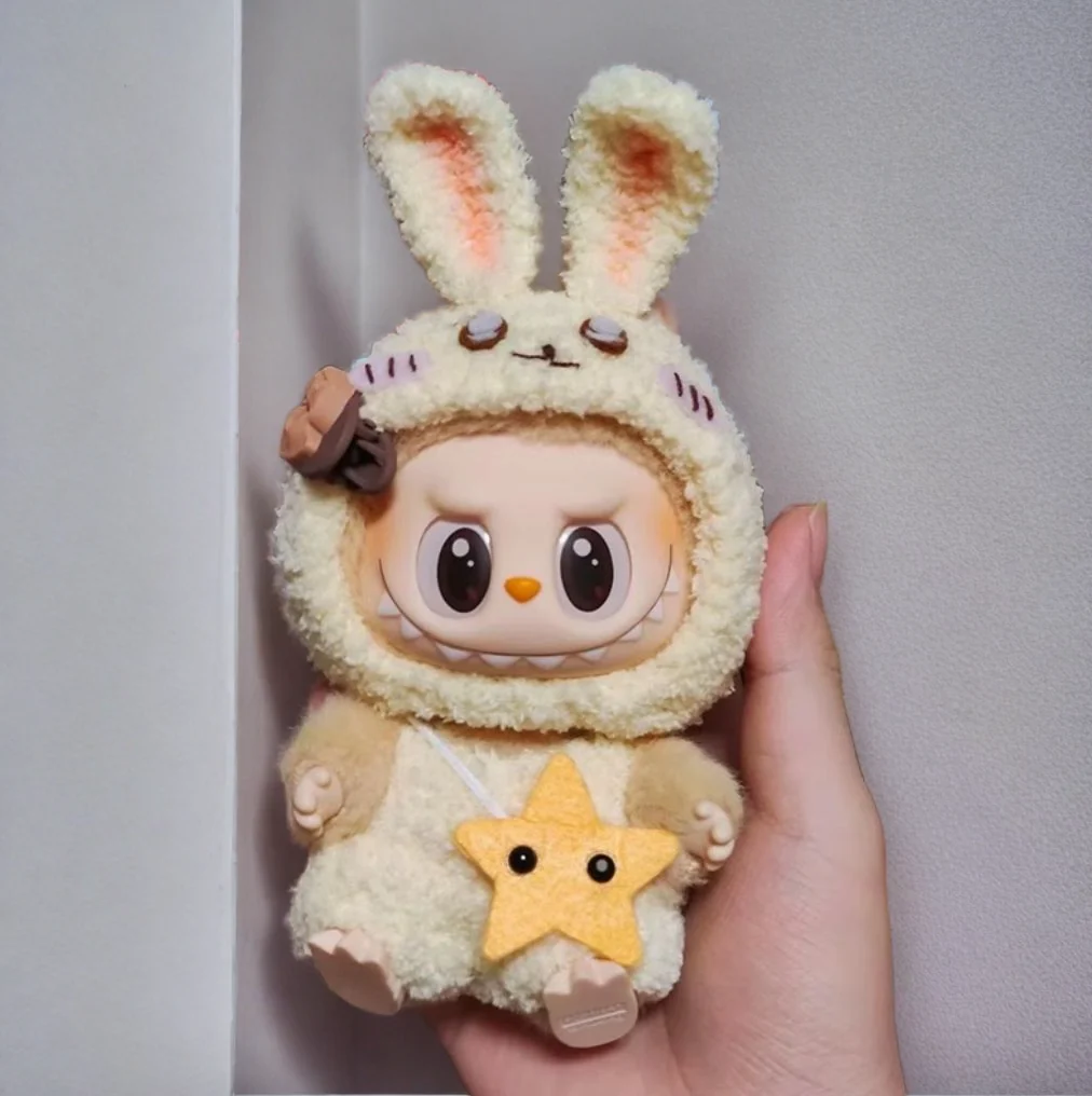 Labubu Usagi Bunny Outfit Set - Cream Rabbit Costume with Star Pendant - POPBOXSS