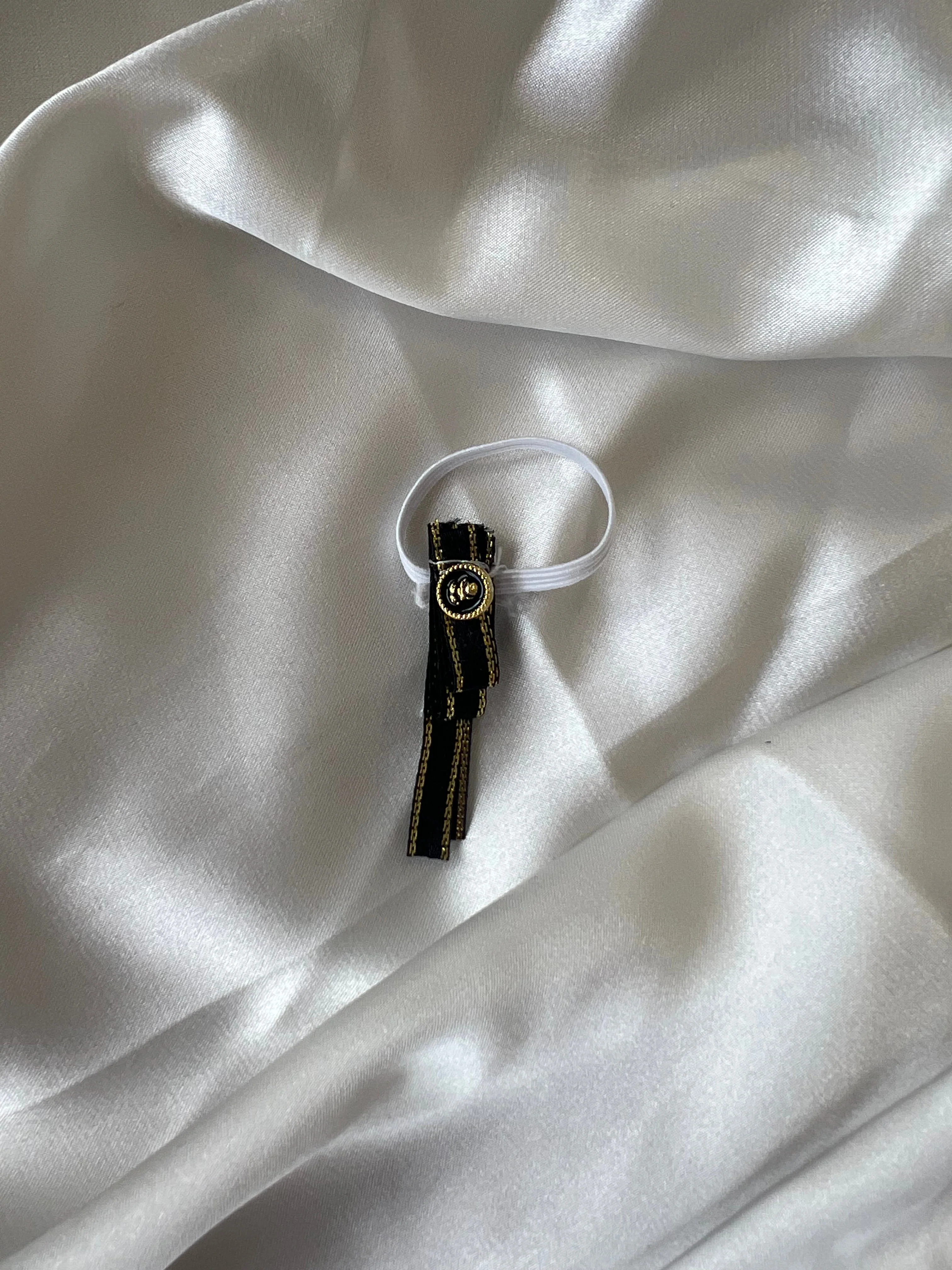 Labubu Tweed Elegance Set - Black Pearl Bow & Gold Brooch Detail - POPBOXSS