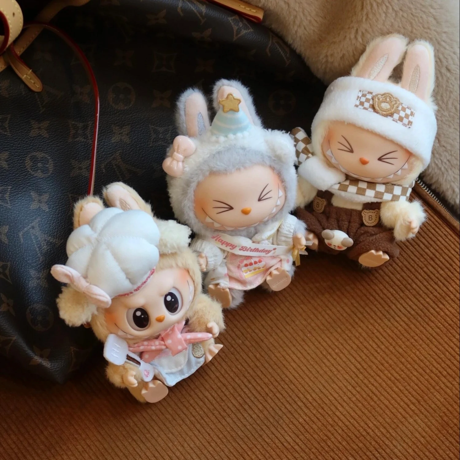 labubu baby clothes 10cm17cm sitting party first generation second generation labubu clothes suit butter cookies(No Dolls) - POPBOXSS