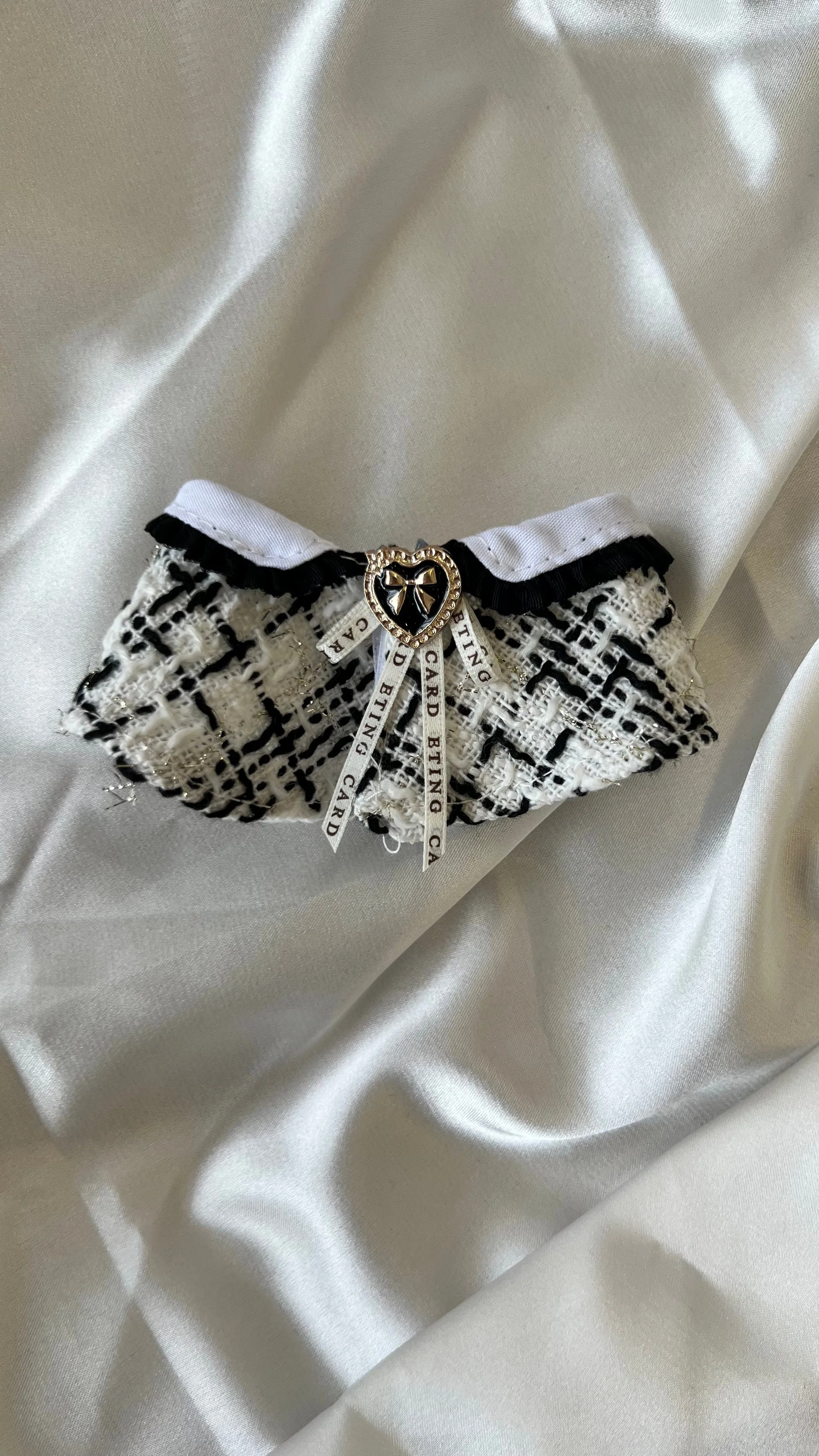 Labubu Classic Tweed Costume Set - Black and White with Matching Beret - POPBOXSS