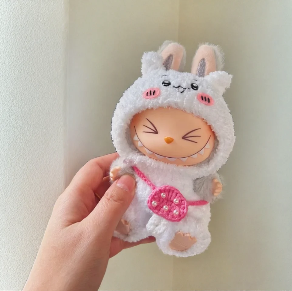 Labubu Chiikawa Costume Set - White Character Costume with Pink Purse - POPBOXSS