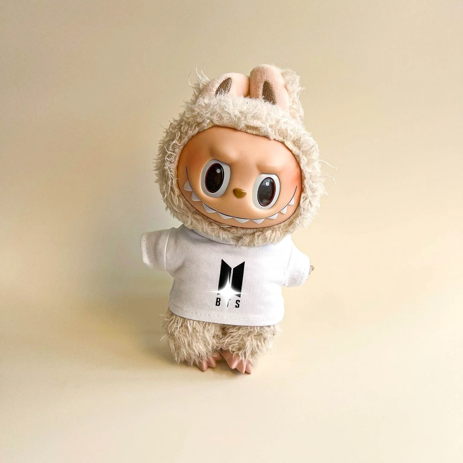 Labubu Bullet Proof Idol Tee Outfit (Black Logo) — With Mini Fan Lightstick (2 Items) - POPBOXSS