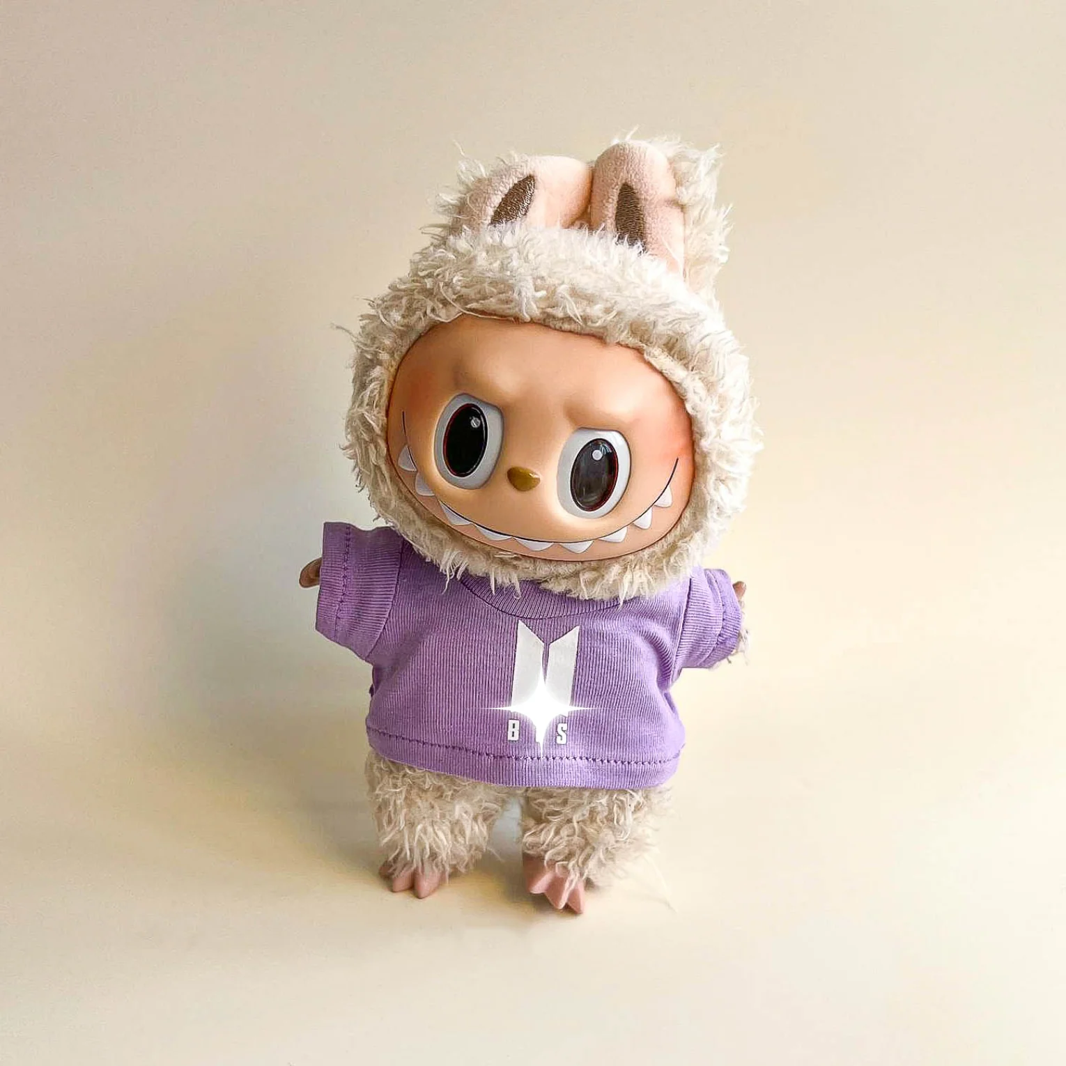 Labubu Bullet Proof Idol Tee Outfit (White Logo) — With Mini Fan Lightstick (2 Items) - POPBOXSS