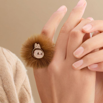 Warm Fluffy Holiday Series-LABUBU Pompom Ring - POPBOXSS