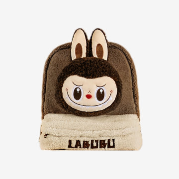 Classic Bag Series-LABUBU Berber Fleece Backpack (Brown) - POPBOXSS
