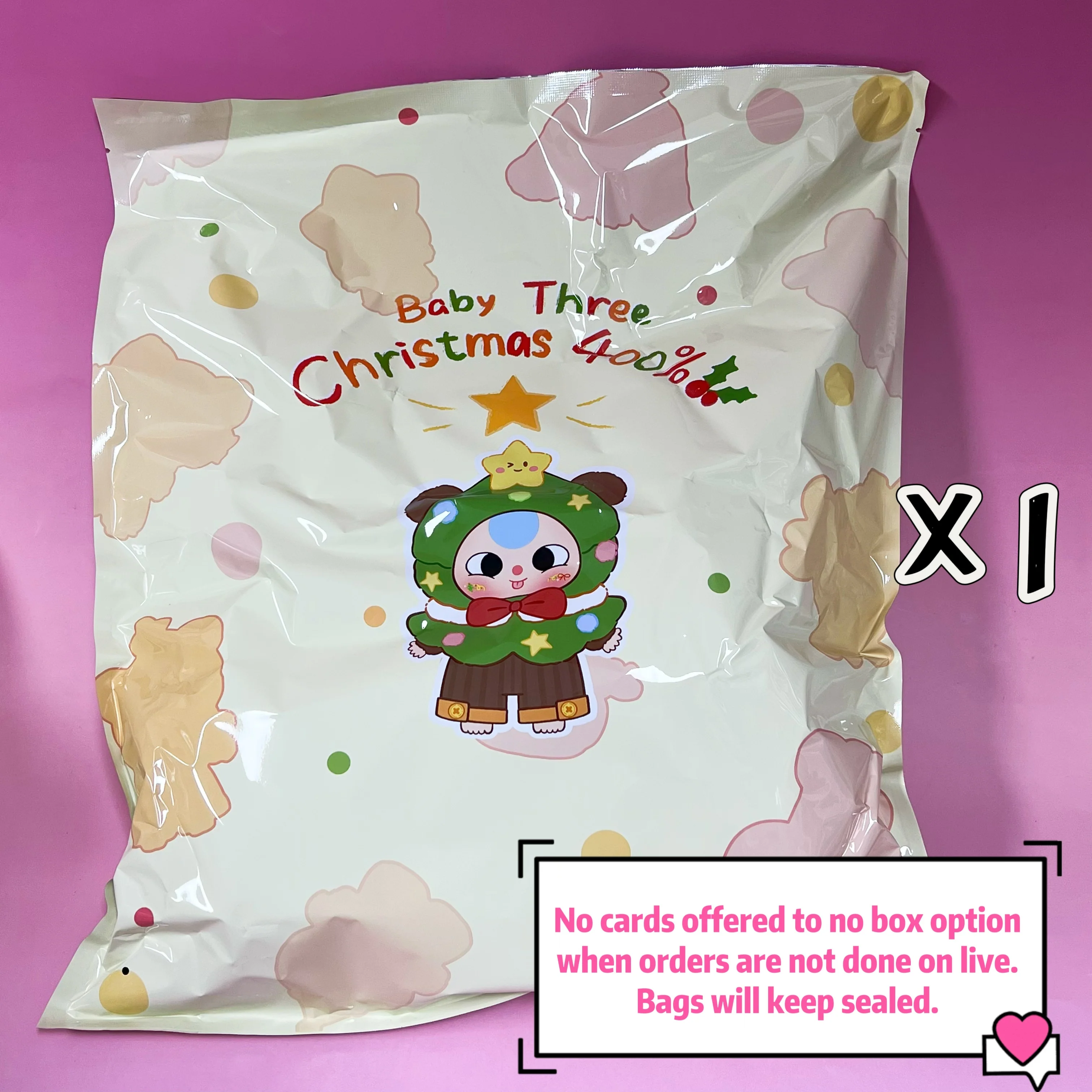 Baby Three Christmas 400% Limited Plush Series Blind Box - POPBOXSS