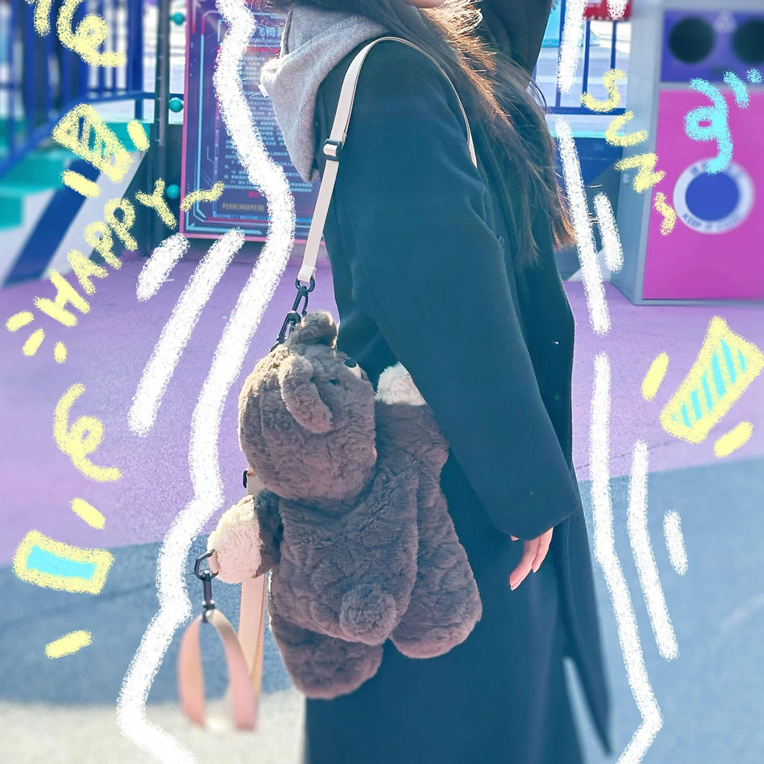 Baby Three Little Bear Hugs Plush School Bag - POPBOXSS