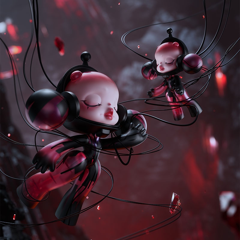 MEGA α SKULLPANDA 1000%  400% Red Crystal - POPBOXSS