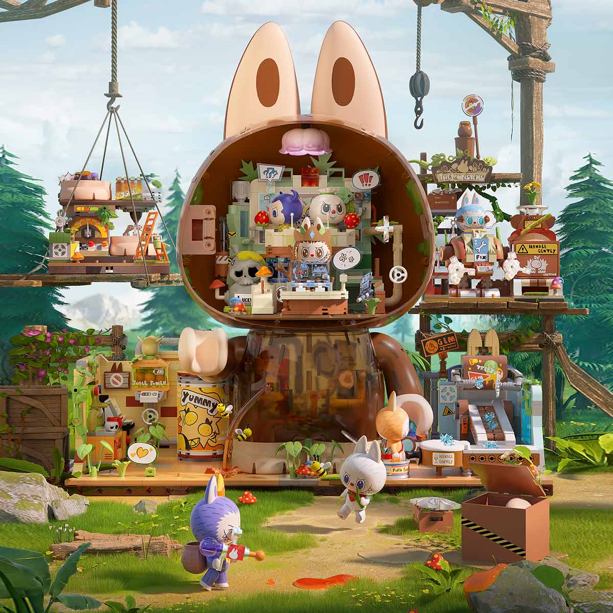 THE MONSTERS  labubu Forest Secret Base Series Blocks - POPBOXSS