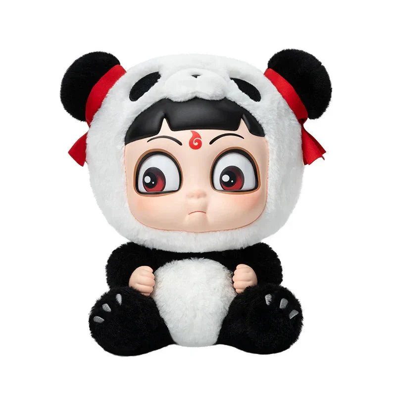 Pop Mart Nezha: The Devil Child Hugging Series PVC Face Plush Panda Nezha - POPBOXSS