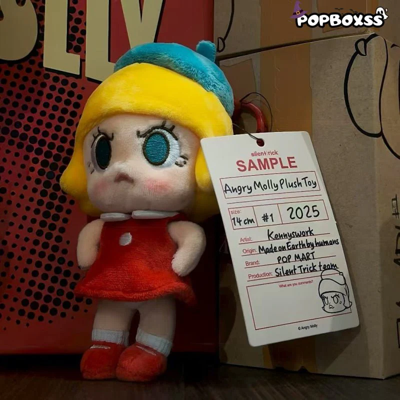 POPMART Angry MOLLY 2025 PTS Exhibition limited edition vinyl plush pendant - POPBOXSS