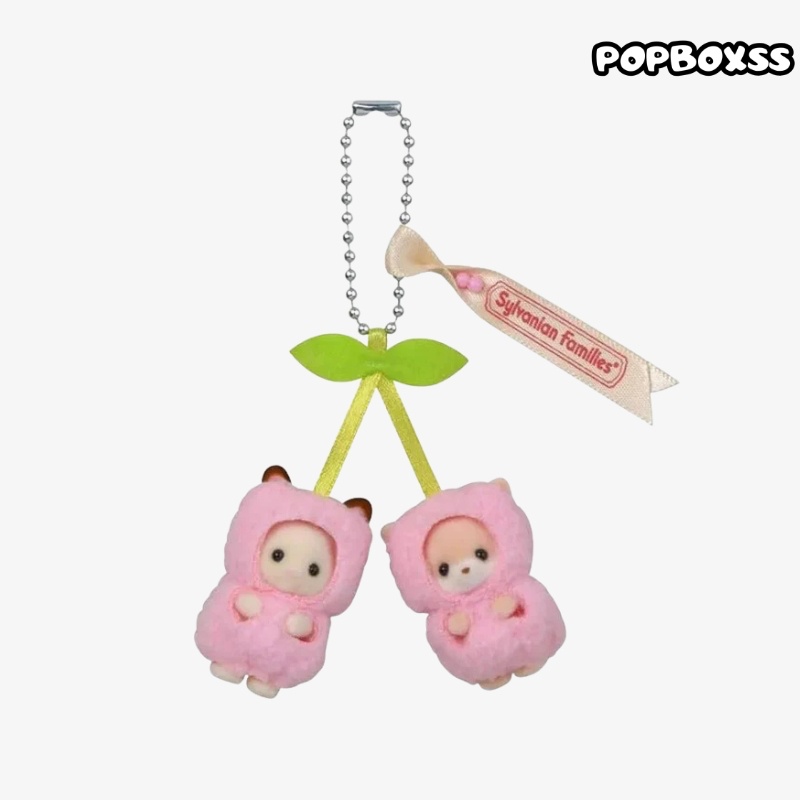 Sylvanian Families Chocolate Rabbit & Fennec Baby Cherry Keychain - POPBOXSS