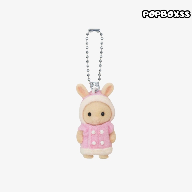 Sylvanian Families Fluffy Parka Milk Rabbit Baby Keychain - POPBOXSS