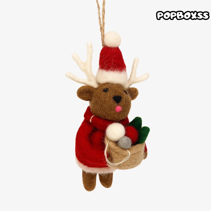 Christmas Bag Charm Tree Decorations - Red Christmas Reindeer - POPBOXSS