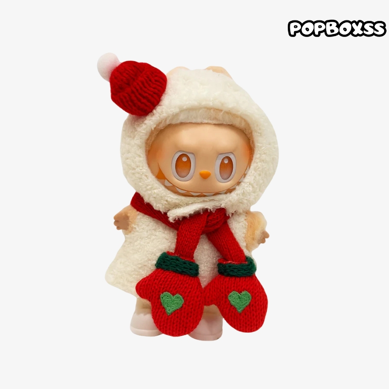 clothes Toy Outfit - White snowman outfit + Red mittens & scarf + White shoes - POPBOXSS
