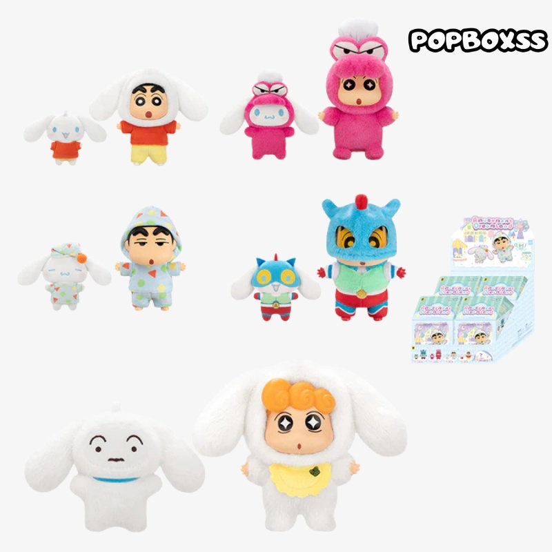 TOP TOY Cinnamoroll X CRAYON SHINCHAN Amusement Dreamland Series Viny and Plush Combo Keychain Blind Box - POPBOXSS
