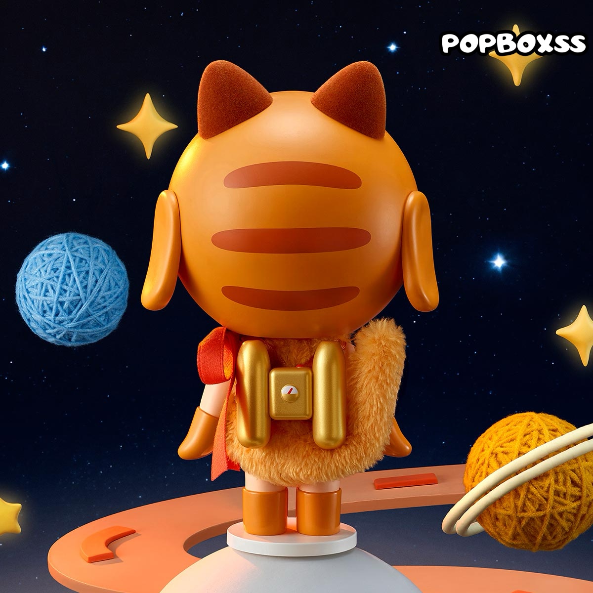 Crybaby Space Cat Figurine-Orange - POPBOXSS