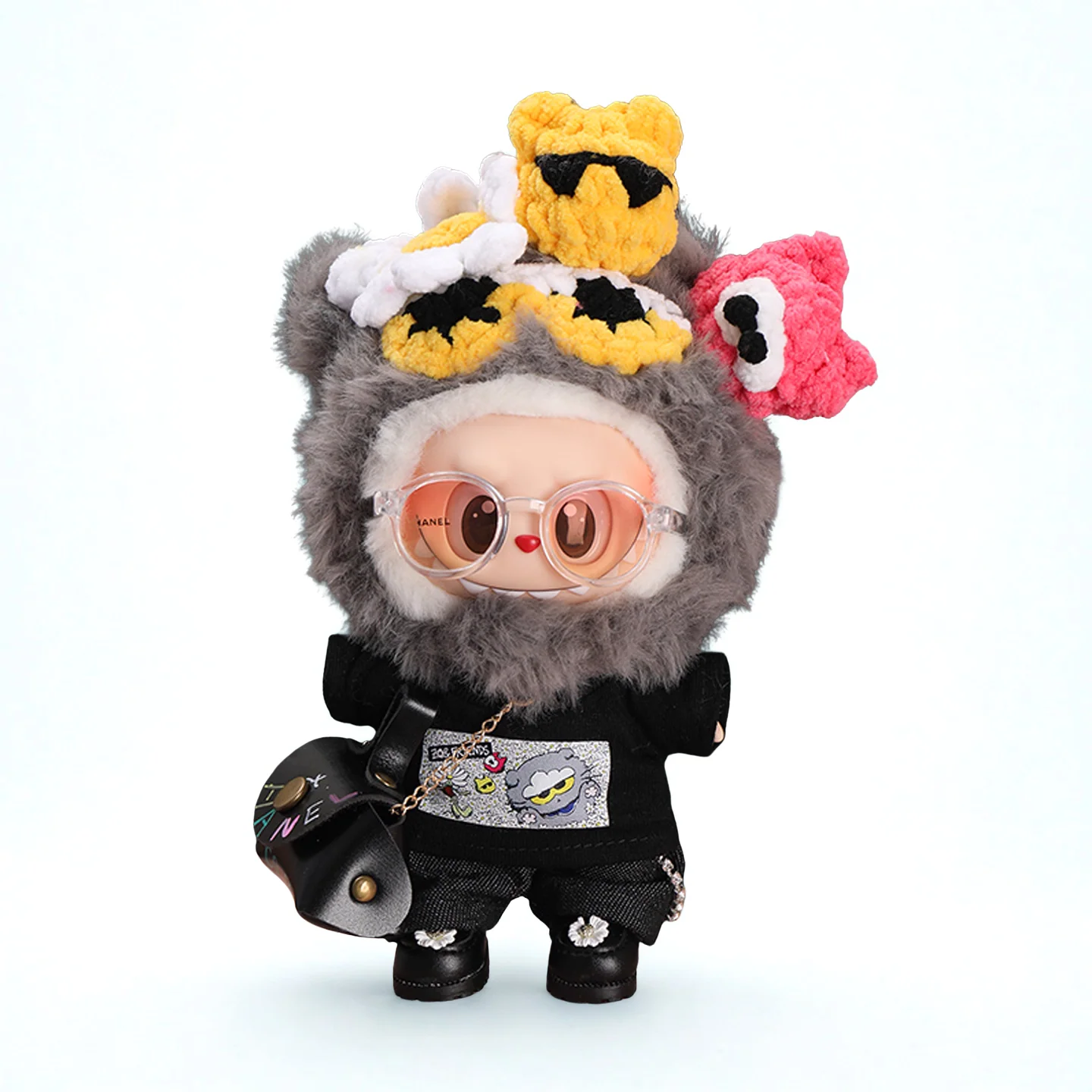 Labubu ZOA Cat Head Streetwear Look Set – G‑Dragon Inspired Collection (6 Items) - POPBOXSS
