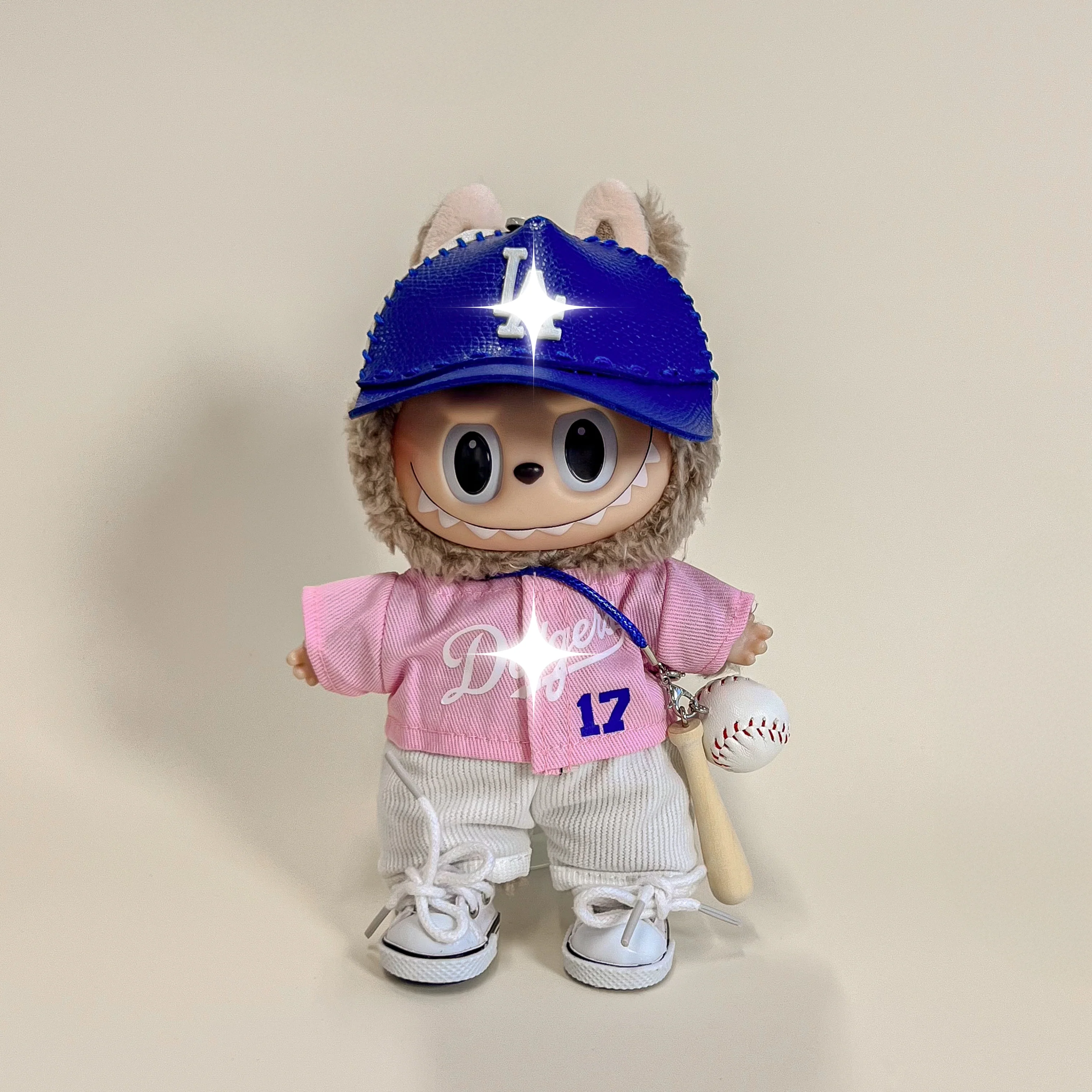 Labubu Baseball Outfit Set – Pink & Blue Sports Edition - POPBOXSS