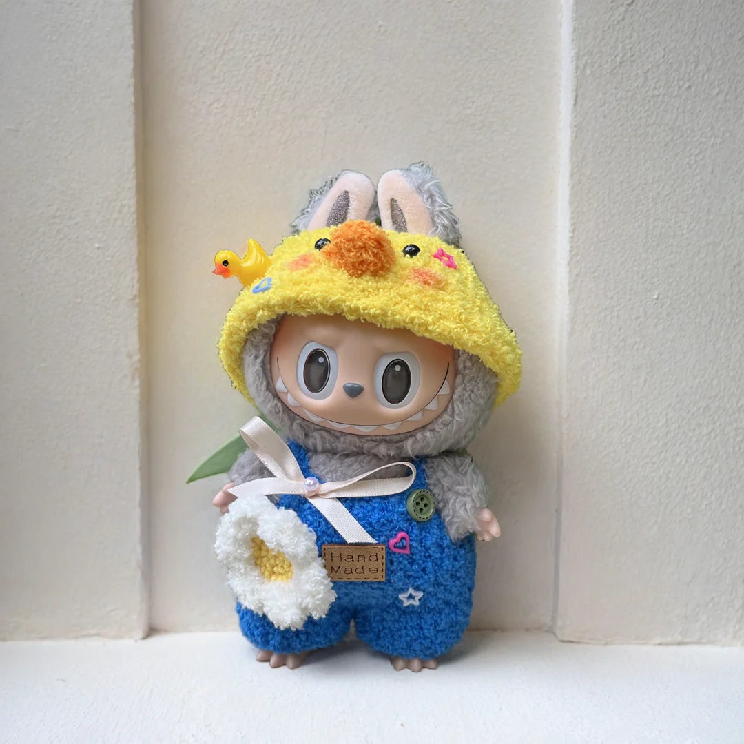 Labubu Adventure Outfit Set - Blue Costume & Yellow Hat - POPBOXSS