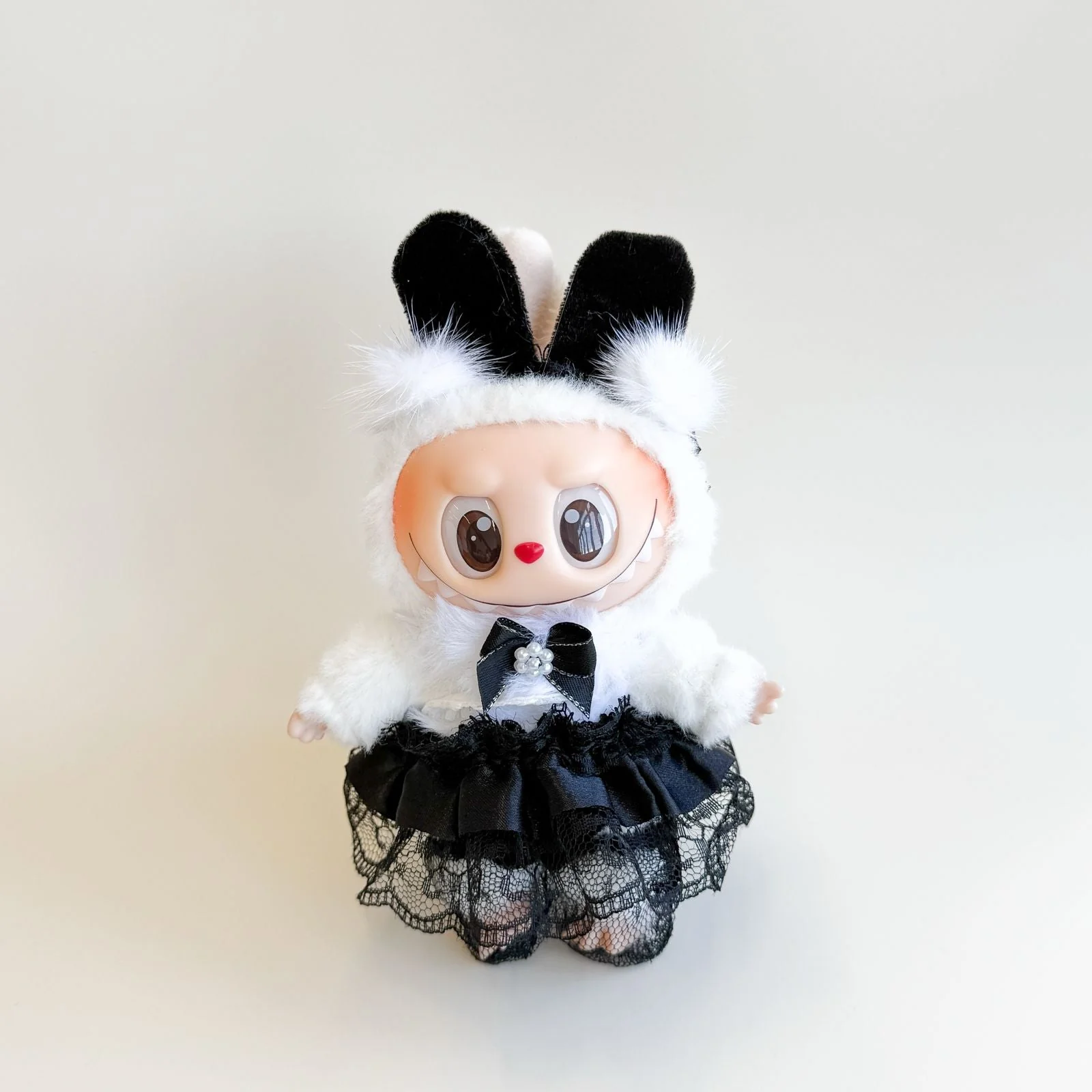 Labubu Black & White Bunny Dress Outfit – Lace Style - POPBOXSS