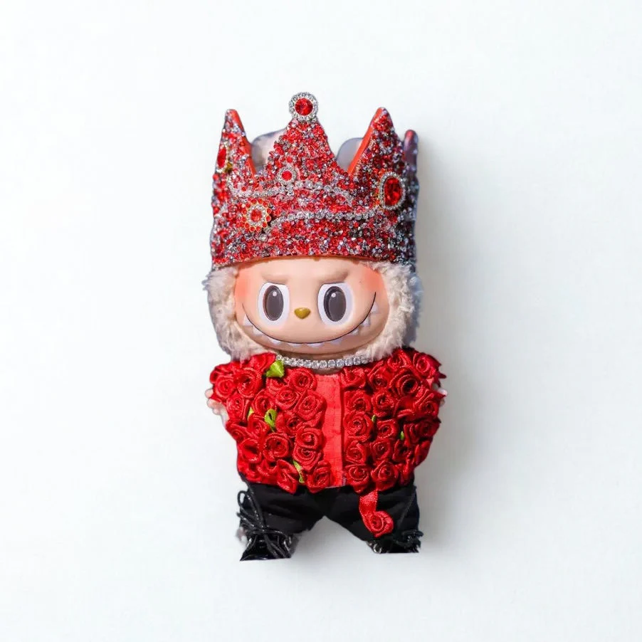 Labubu Red Crown Royal Outfit Set – Idol-Inspired Collection (4 Items) - POPBOXSS