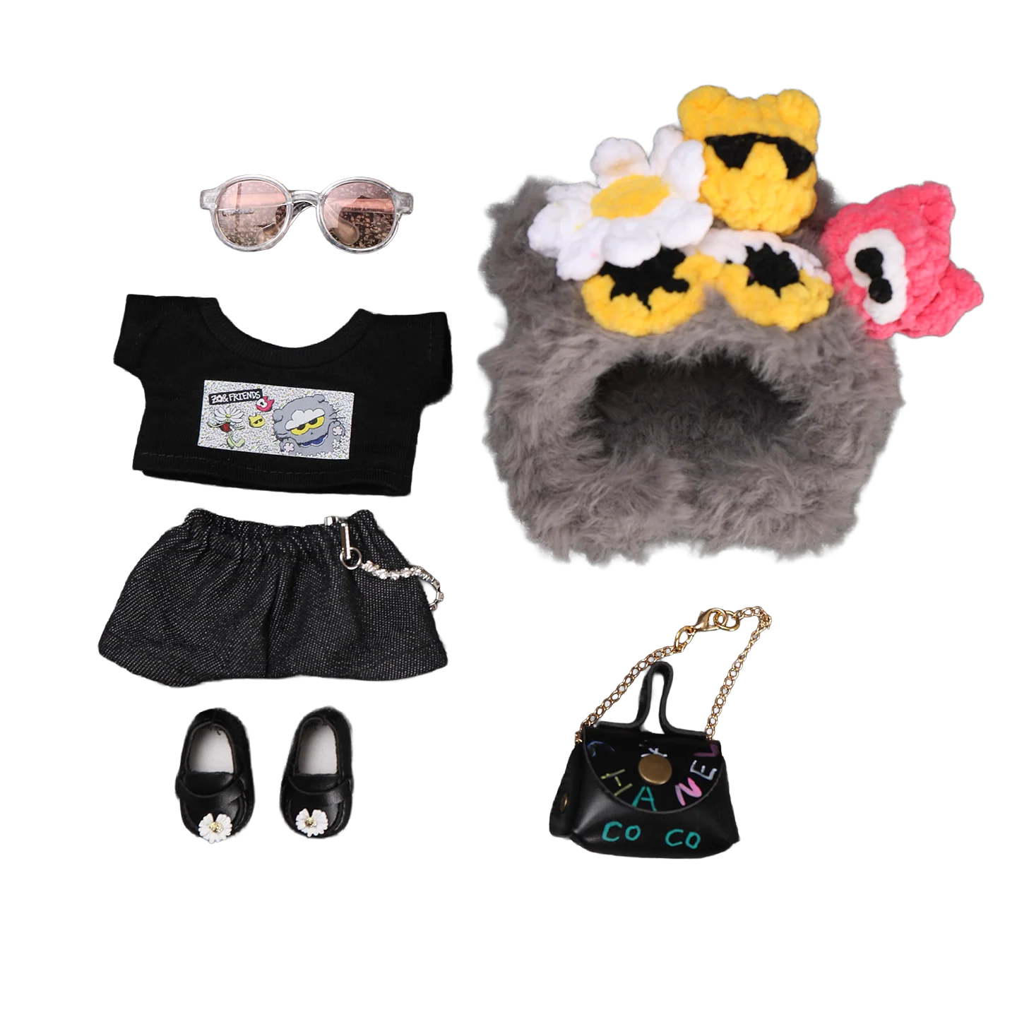 Labubu ZOA Cat Head Streetwear Look Set – G‑Dragon Inspired Collection (6 Items) - POPBOXSS