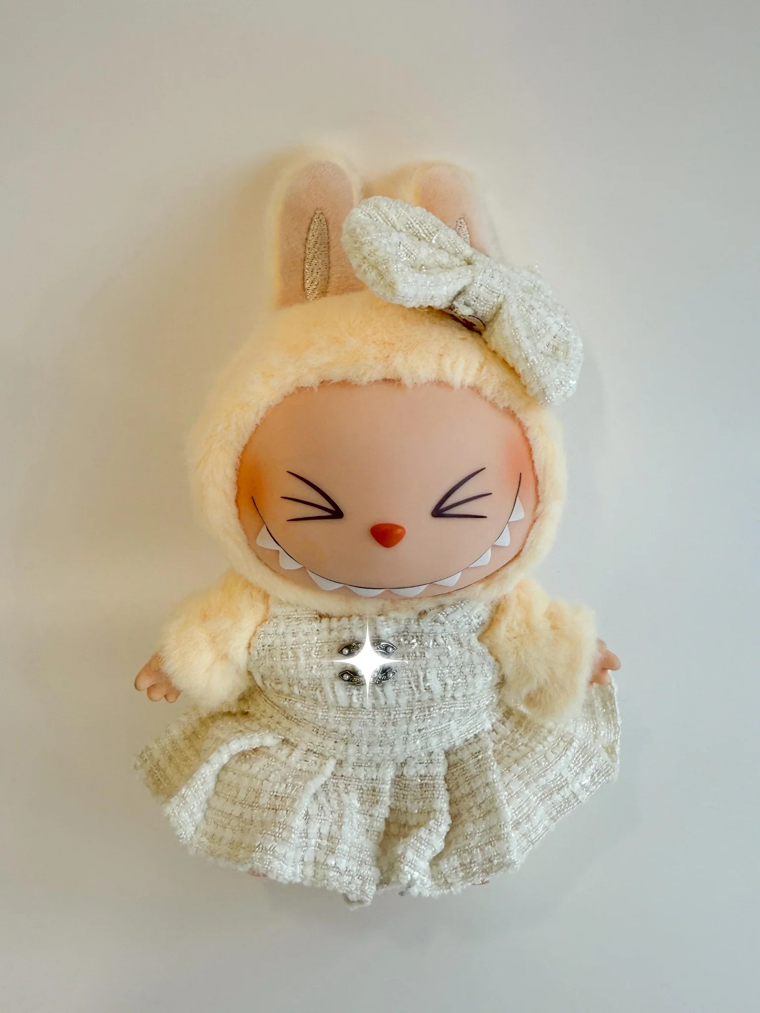 Labubu Haute Couture Cream Tweed Dress Set - POPBOXSS