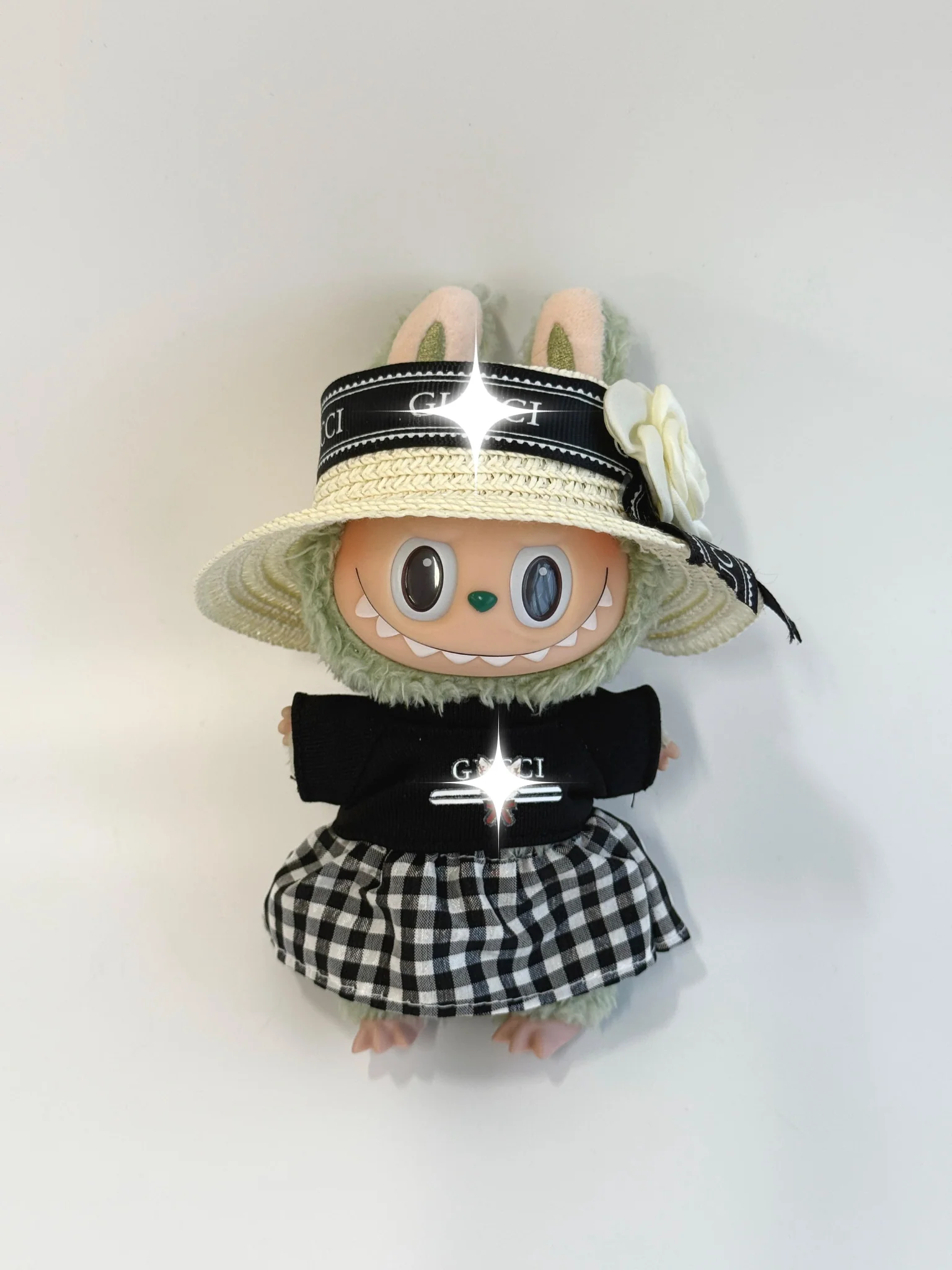 Labubu Garden Chic Outfit Set with Straw Hat - POPBOXSS
