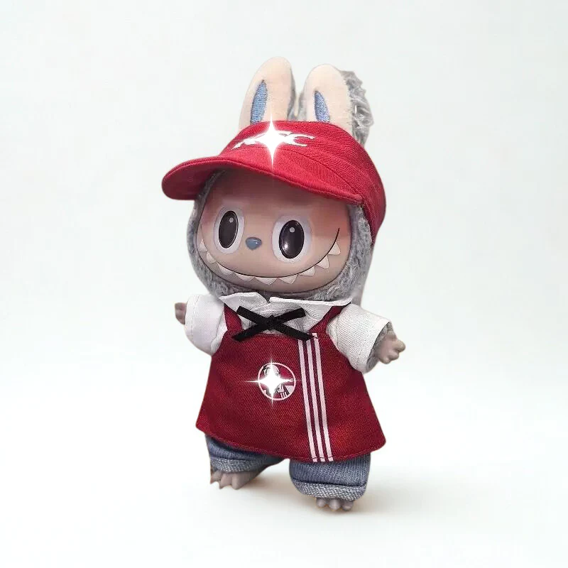 Labubu Fast‑Food Worker Outfit – Red Uniform Set - POPBOXSS