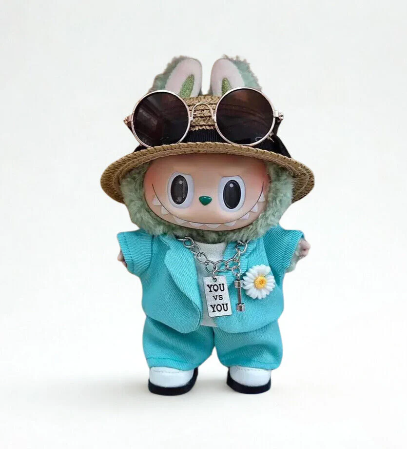 Labubu Light Blue Gentleman Fashion Set - G-Dragon Inspired Collection (7 items) - POPBOXSS