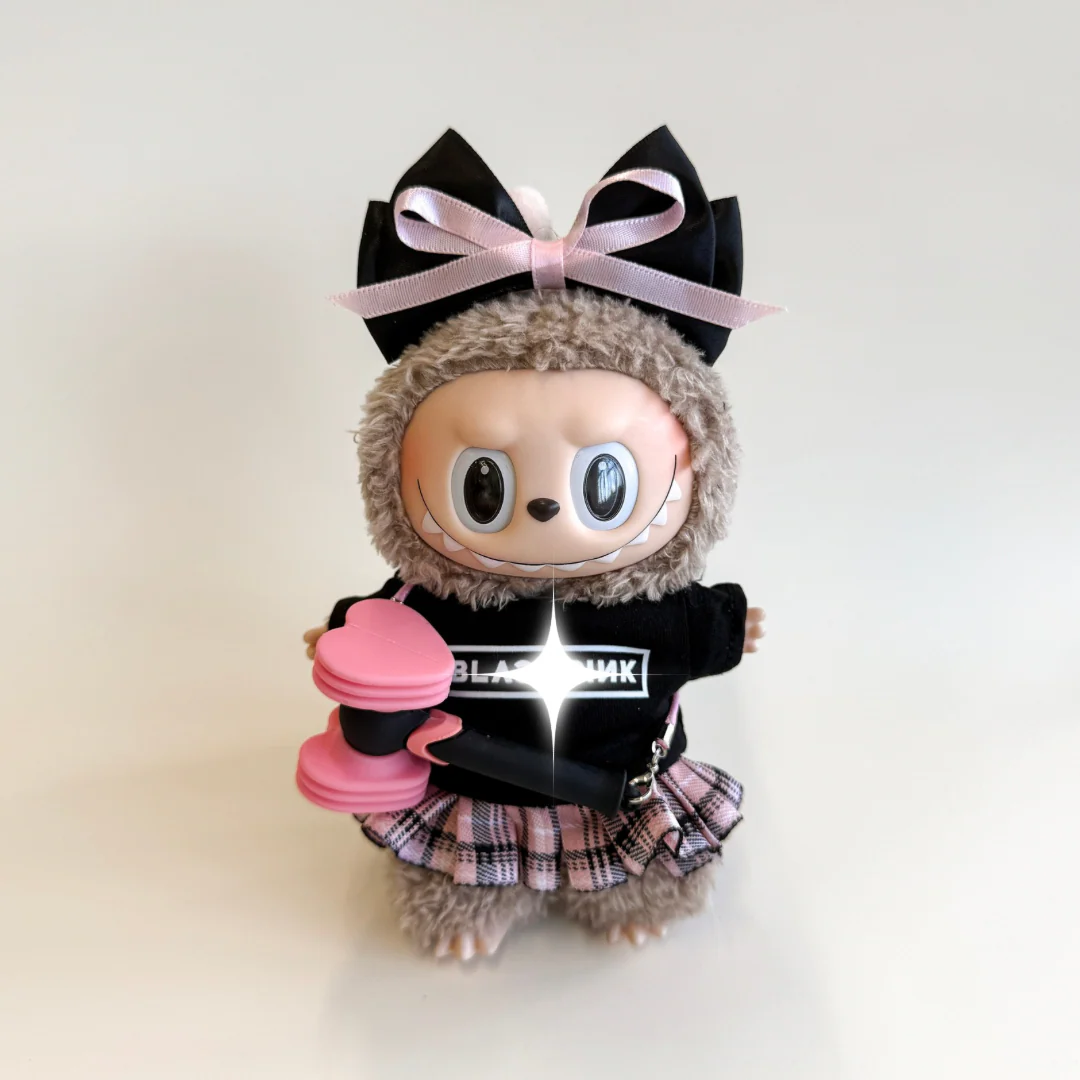 Labubu BP Inspired Outfit Set – Black Top (4 Items) - POPBOXSS