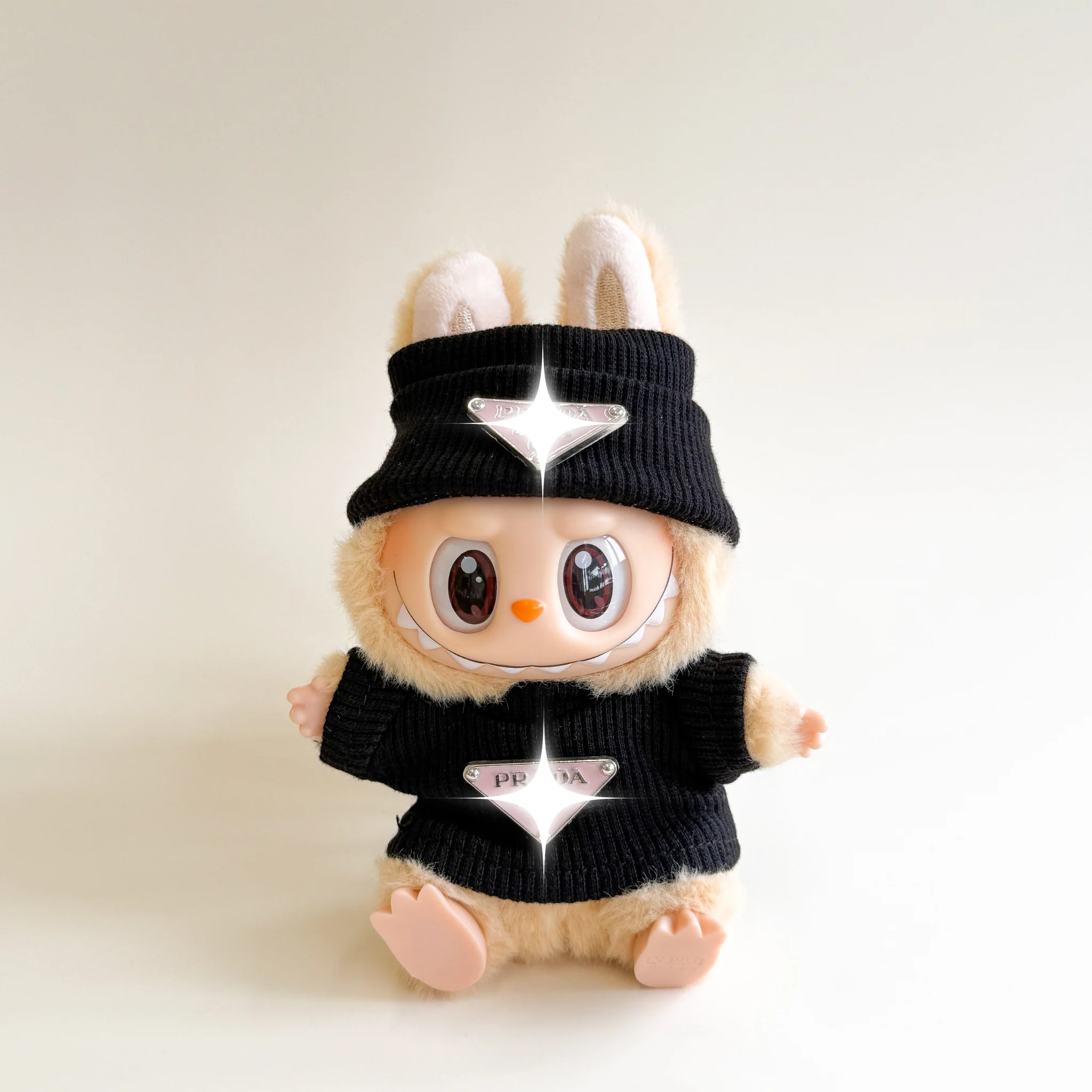 Labubu Signature Ribbed Knit Set – Pink Triangle Logo - POPBOXSS