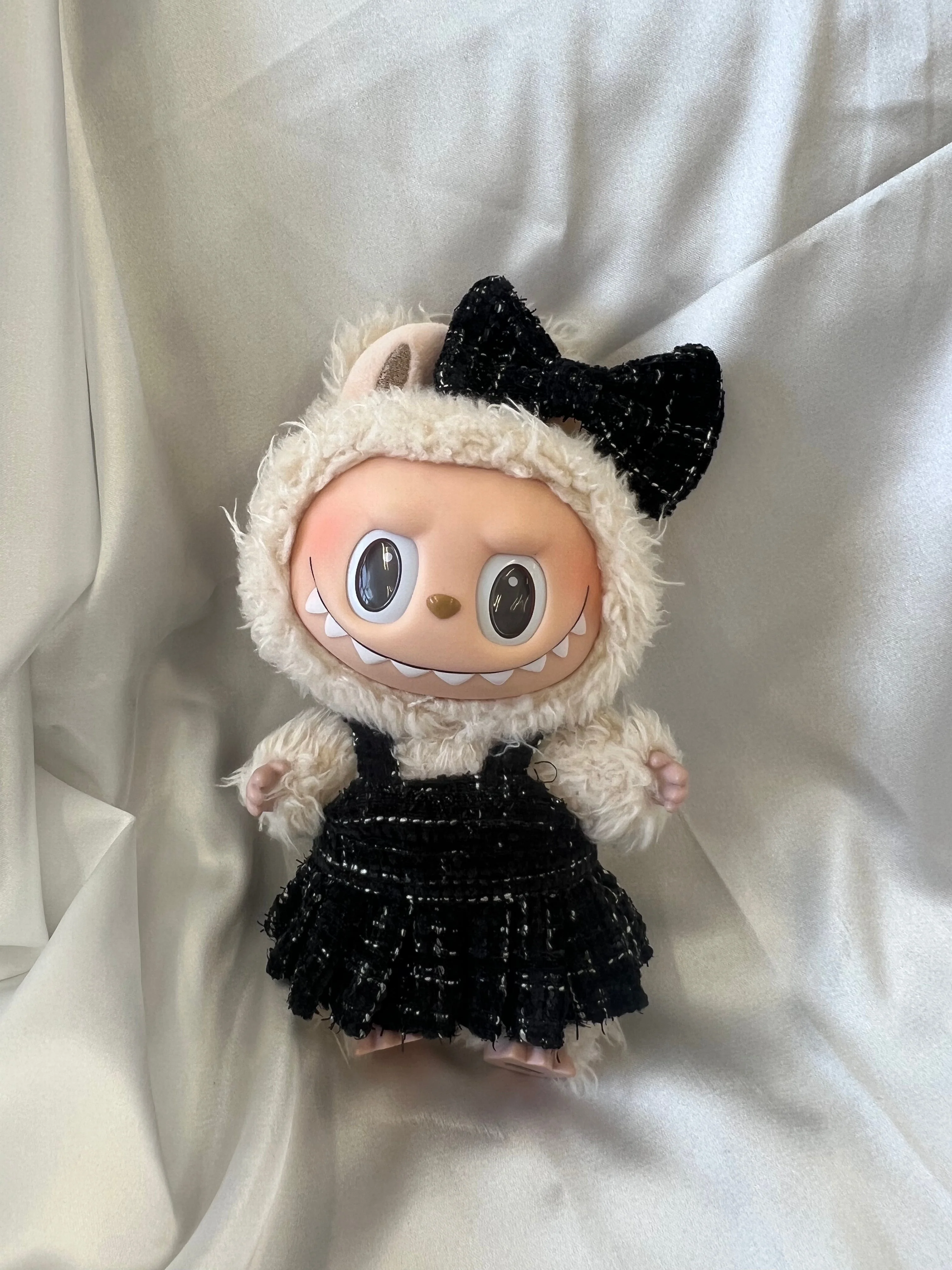 Labubu Premium Black Tweed Dress Set with Bow - POPBOXSS