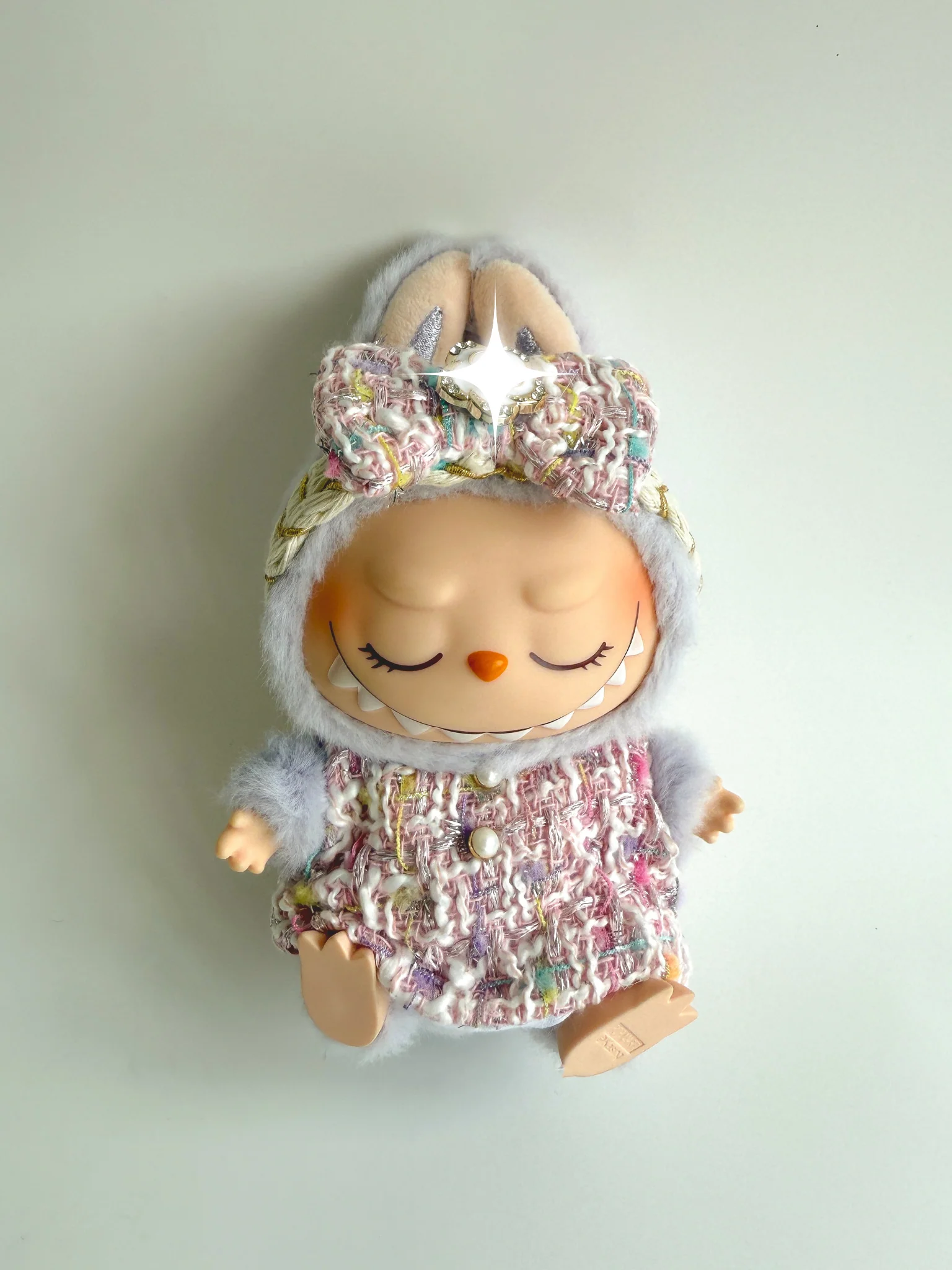 Labubu Pastel Tweed Dress & Bow Set - POPBOXSS